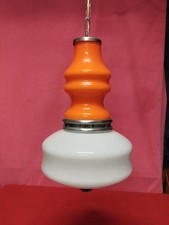 Lampadario in vetro e metallo anni 70 design Italiano