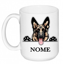 Tazza mug cane pastore tedesco + nome personalizzato idea regalo in ceramica dog