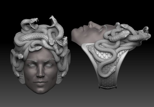 Anello medusa argento 925 - medusa,