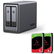 Sistema NAS Ugreen NASync DXP2800 2 bay + disco rigido SEAGATE 8 TB (2 x 4 TB)