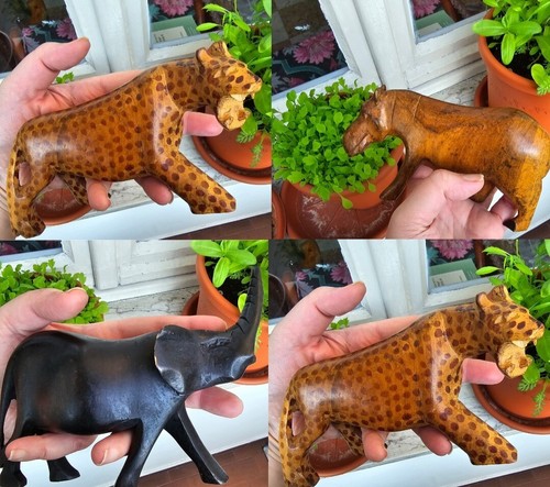 Animali intagliati legno - animali,