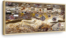 Quadro Astratto 120X40 Cm 1 Pezzo - Stampa Su Tela in TNT Tessuta XXL Grande - Q