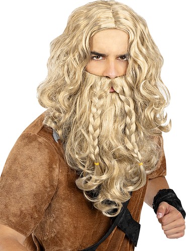 Parrucca barba vichingo - e,