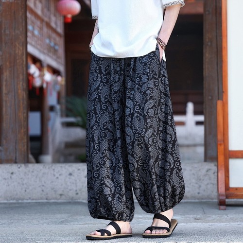 Pantaloni kungfu floreali uomo - pantaloni,