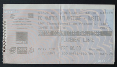 Ticket match nantes bastia - match,
