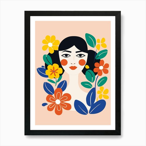 Ritratto donna con - di, fiori