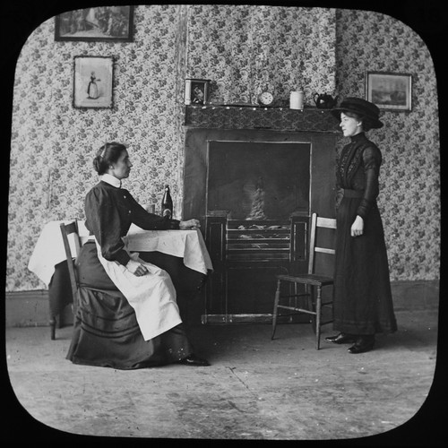 Antique magic lantern slide - lantern,