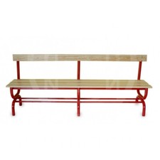 (04) PANCA SPOGLIATOIO IN ACCIAIO MT 2 SEZIONE TONDA Ø 40 MM SEDUTA E SCHIENALE