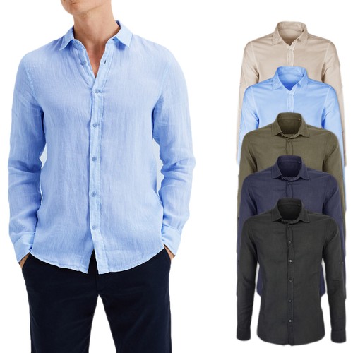 Camicia lino uomo camicie - camicie, slim