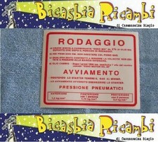 0653 - TARGHETTA ADESIVO NORME RODAGGIO ROSSA VESPA 180 200 RALLY