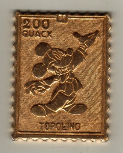 Francobollo metallico topolino - francobollo,