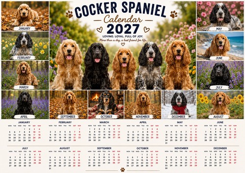Calendario parete cocker - calendario,