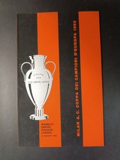 Programma Milan A.C. Coppa Campioni Europa 1963 Wembley Londra