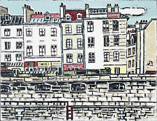 Orfeo TAMBURI "Case lungo la Senna"  1980  litografia originale firmata