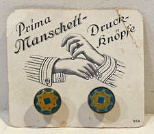 Bigiotteria vintage - coppia di GEMELLI A PRESSIONE - motivi geometrici