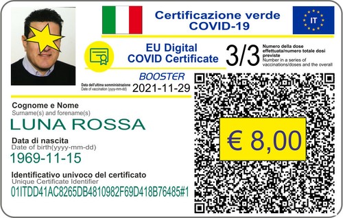 Green pass con foto tessera - green,