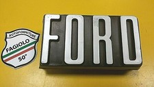 STEMMA" FORD " LOGO ANTERIORE FREGIO PLASTICA NERA SCRITTA ARGENTO FORD ESCORT