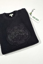 Kenzo Tiger Patch Cotton Sweater Black Crew Neck Jumper 2017 M