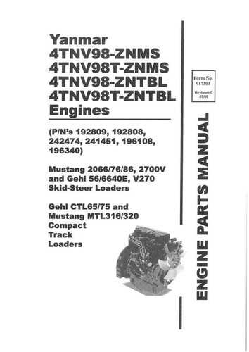 Motore yanmar 4tnv98 znms - yanmar, 4tnv98-znms