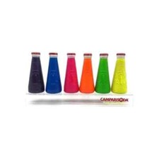 CAMPARI SODA FLUO COLLECTION LIMITED EDITION SET CON BASE COME NUOVO VINTAGE