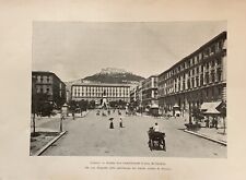 Stampa antica - Campania - Napoli - Pzza Municipio -  Italia 1902 Foto Alinari 