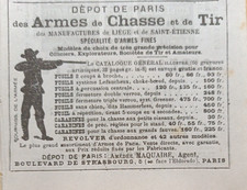 Pubblicità 1886 Fucili armi caccia tiro Inchiostro ceralacca