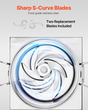 VEVOR Robot Cucina Tritatutto per Verdure Alimenti 10L Frullatore Acciaio Inox