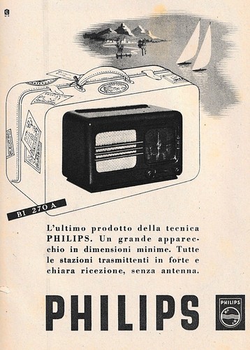 Pubblicita 1947 radio philips - radio,