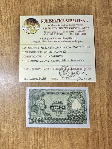 Banconota lire italia - banconota, 50