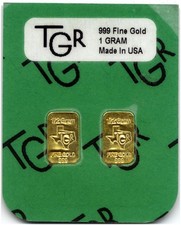 Lingotto oro - Gold Ingot bar : 1 gram of pure gold 999.9 24k : APMEX - USA