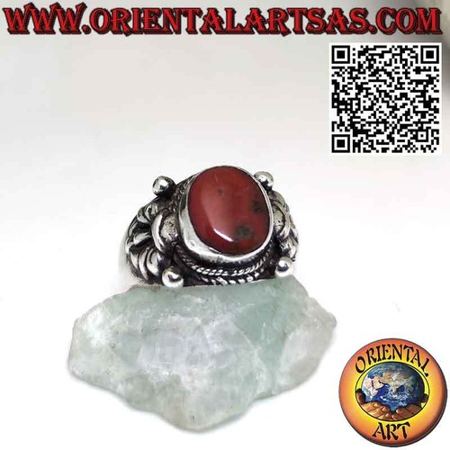 Anello con corallo - , antico