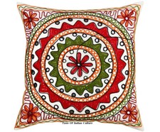 16 " Etnico Indiano Kutch Rabari Ricamato Divano/Divano/Cuscino - Cuscino