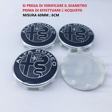 4 pz Coprimozzo ALFA ROMEO 159 MITO GIULIA GIULIETTA 60 mm Fregi Cerchi in Lega