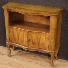 Credenza due ante vintage in legno intarsiato stile antico arredo 20 secolo