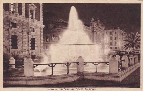 Cartolina bari fontana al - bari,