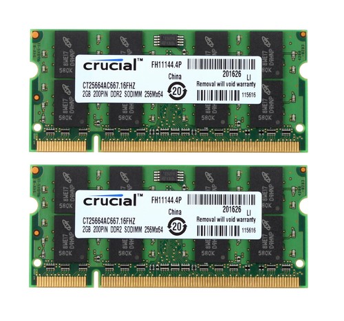 Crucial 2 gb - 2, ram