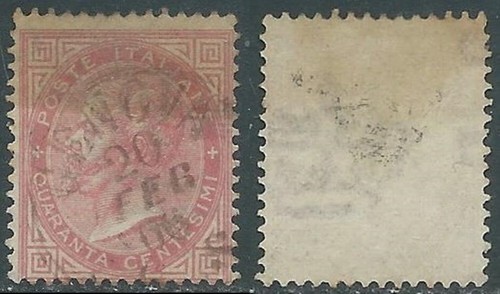 1863 regno usato effigie 40 - usato,