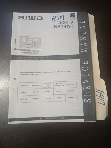 Aiwa nsx h90 manuale - nsx-h9,h90,
