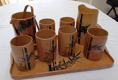 Set bamboo bicchieri - set, in