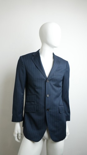 Giacca etro gessata blu uomo - gessata,