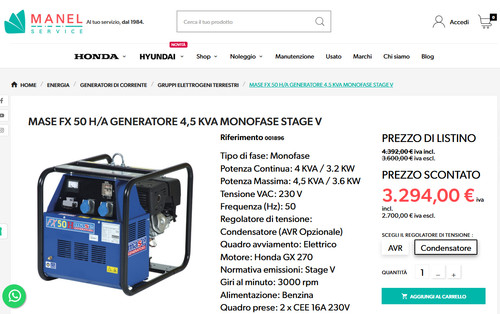Generatore corrente mase fx - generatore,