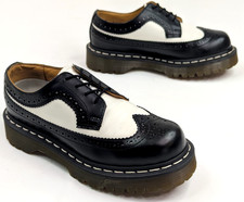 Scarpe Dr. Martens Bex Brogue in pelle liscia da uomo taglia 5 bianco e nero AirWair 3989