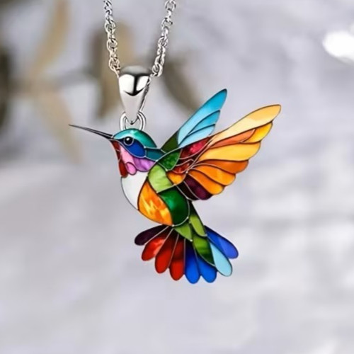 Collana con ciondolo - , colibrì