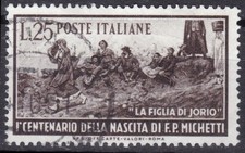REPUBBLICA 1951 - Centenario della nascita di Francesco Paolo Michetti (USATO)