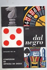 CATALOGO DAL NEGRO  CARTE E CONFEZIONI  ARTICOLI DA GIOCO 1967-68 LISTINO PREZZI