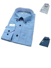 camicia uomo a FANTASIA  ELEGANTE COLLO CLASSICO regular fit manica lunga cotone