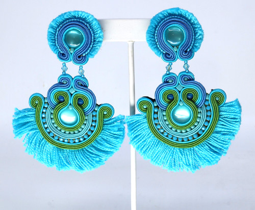 Orecchini clip ricamati - orecchini,