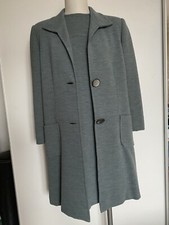 Cappotto + Abito Sartoriale Lana In Jersey Tg 44 Grigio/verde Acqua