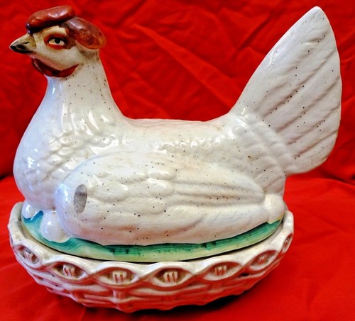 Antique majolica zuppiera con - zuppiera,