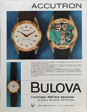 BULOVA ACCUTRON Pubblicità 1960 OROLOGIO 1 Pagina originale